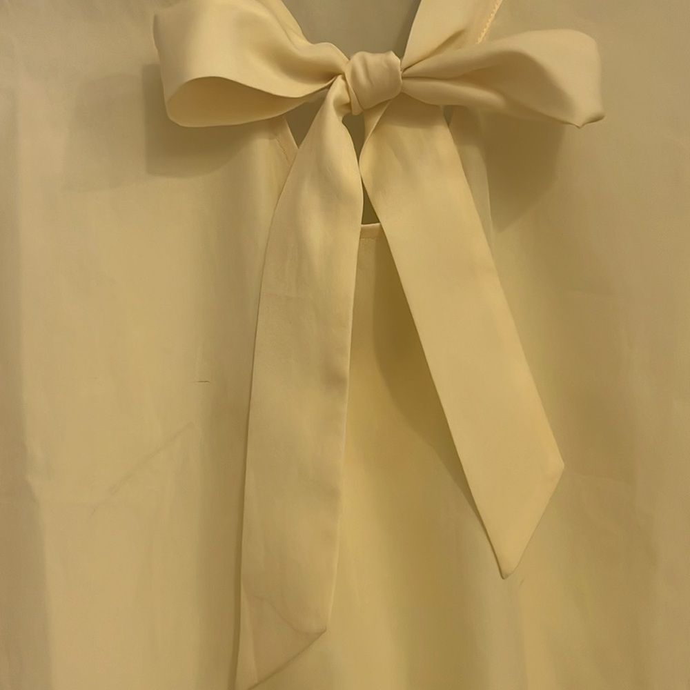 Yellow Tie neck bow top - Picture 2 of 3